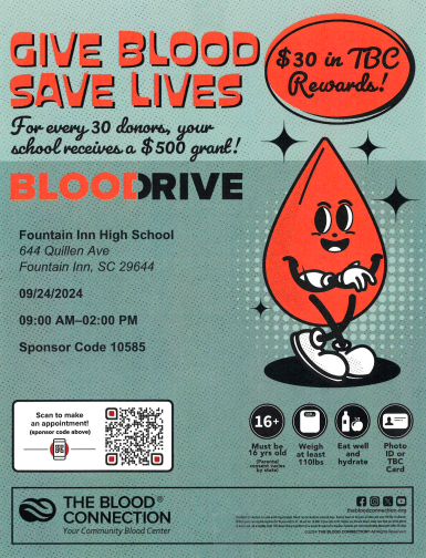 HOSA Blood Drive Flyer